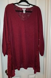 Catherine's sweater with velvet side panels